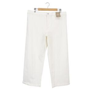 Madewell The Emmett Wide Leg Welt Pocket Jean Tile White Size 33 NWT